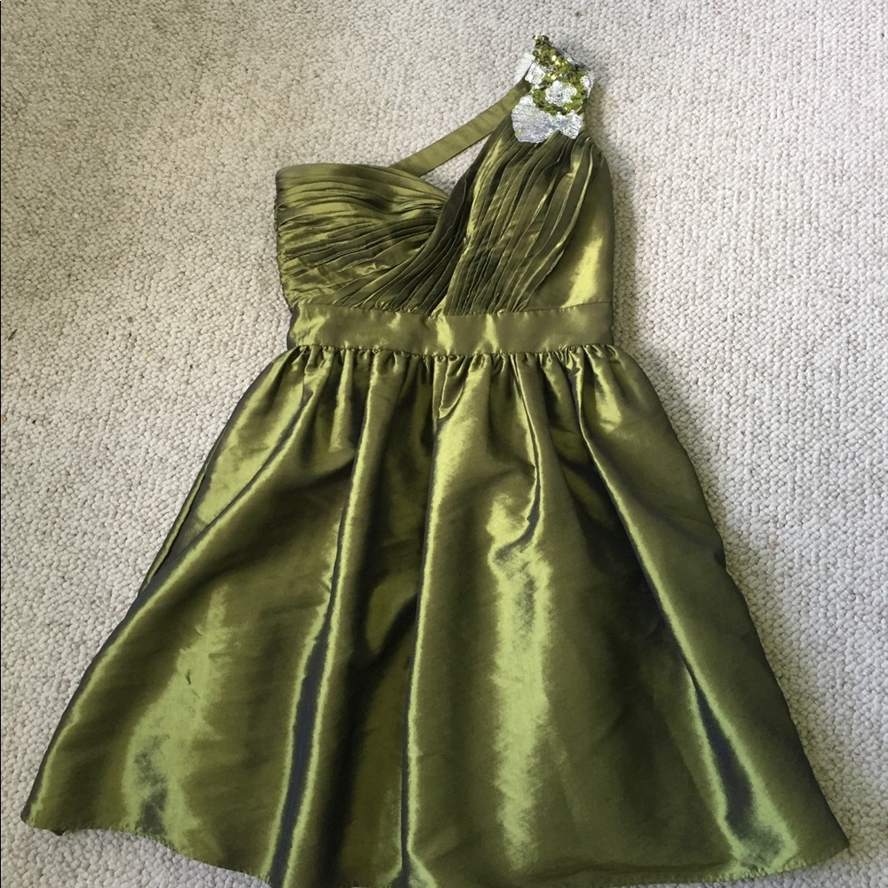Juniors Olive Green Homecoming Dress sz S/M
