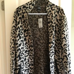 Cheetah open cardigan sweater