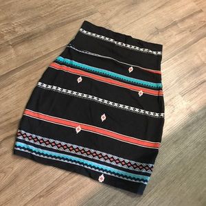 Tribal Bodycon Mini Skirt