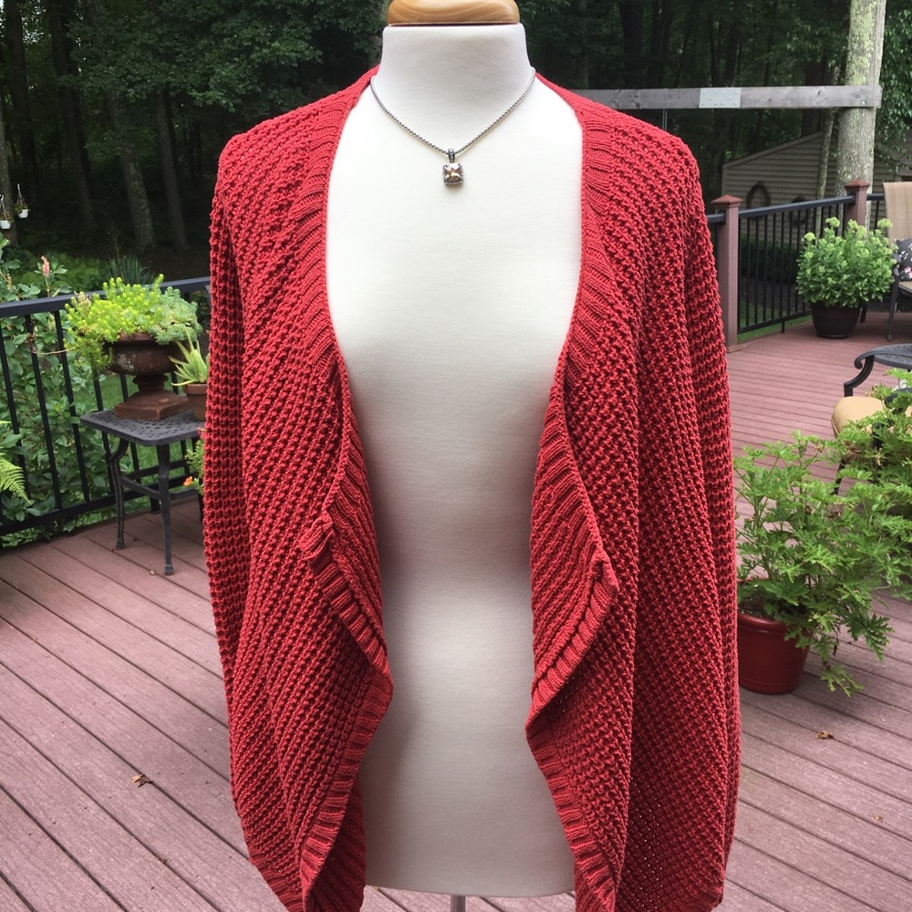 Chunky burnt orange cardigan