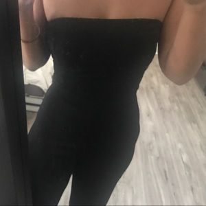 Black Strapless Jumpsuit