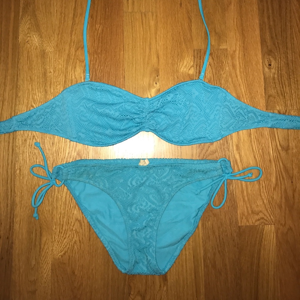 Light Blue Crochet aerie Bikini