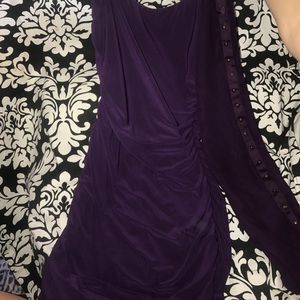 Purple, mini, form fitting, one sleeve dress