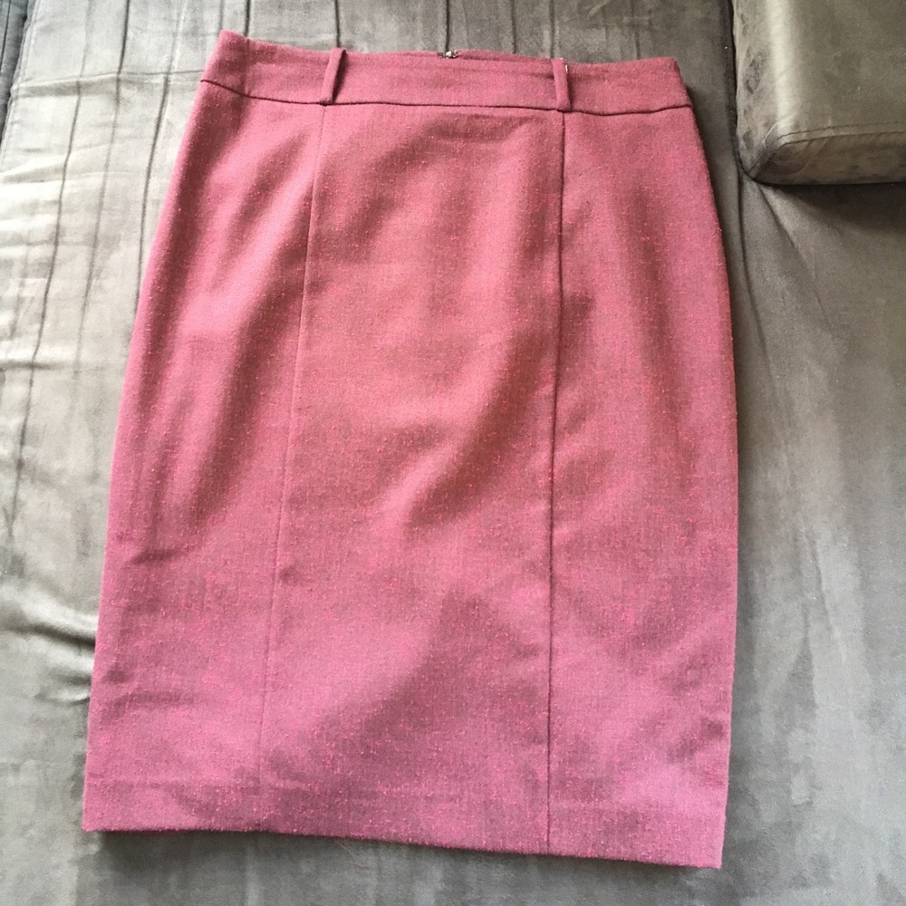 Burgundy tweed pencil skirt