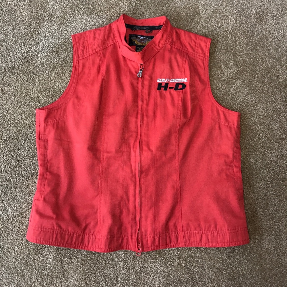 Orange Women's Harley-Davidson Vest Size XL