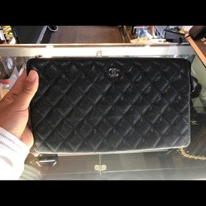 Chanel black caviar leather - Large Zip Wallet
