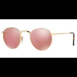 Ray ban round pink mirror sunglasses