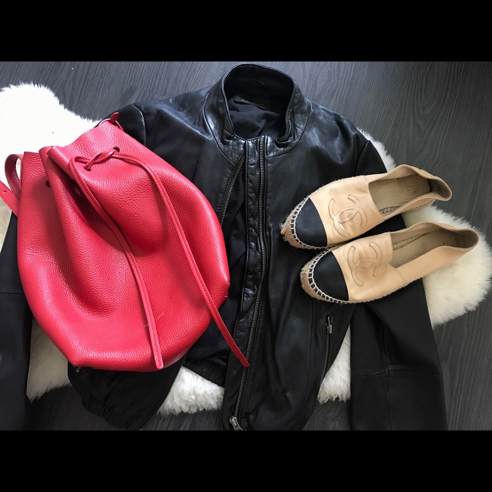 BCBG 100% authentic leather jacket