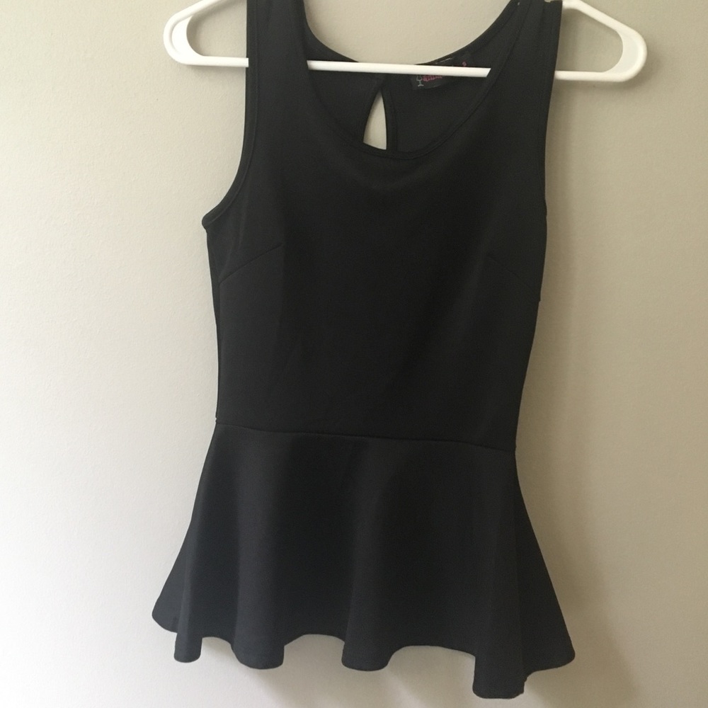 black peplum top