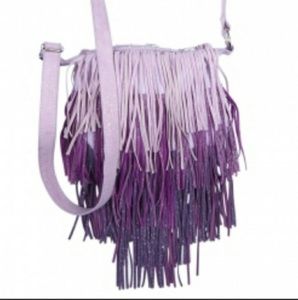 A purple crossbody purse