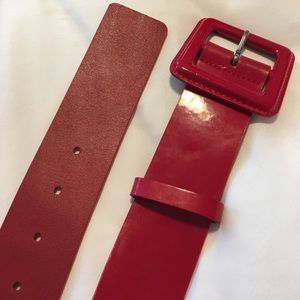 The Limited red patent leather belt