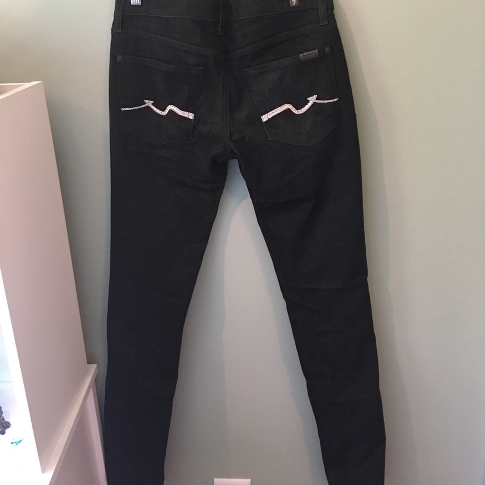 7 FOR ALL MANKIND BLACK JEANS - Picture 2 of 4