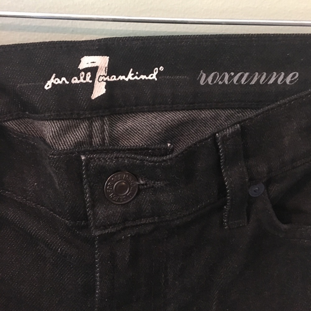 7 FOR ALL MANKIND BLACK JEANS - Picture 3 of 4