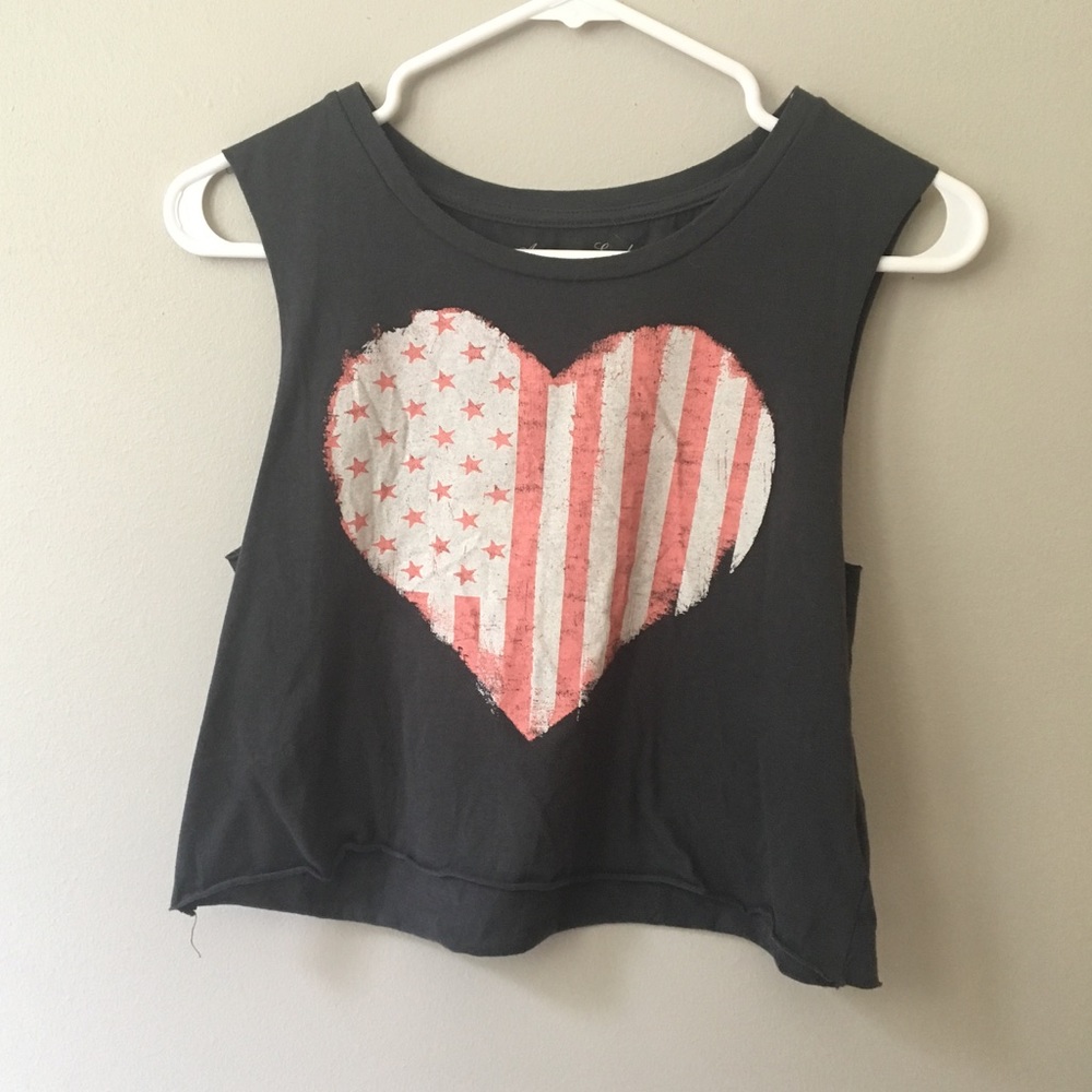american eagle heart crop top