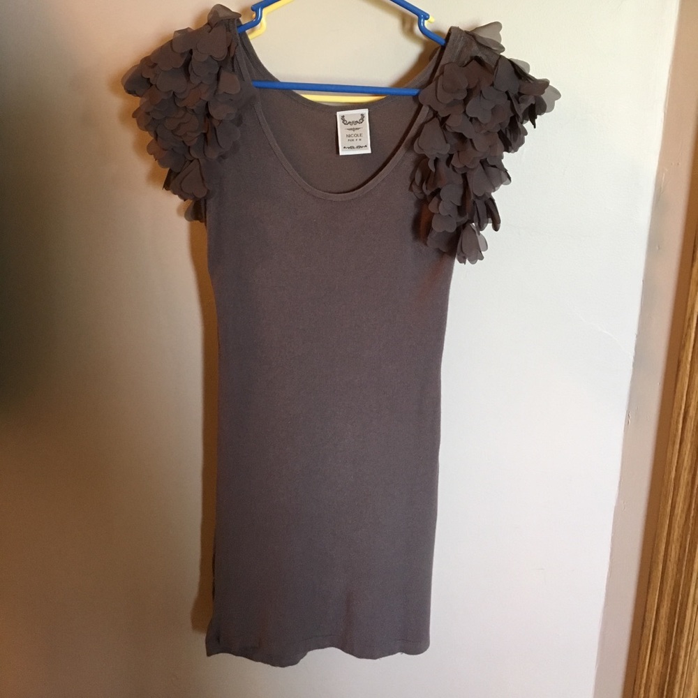 Sweater dress with fun shoulders