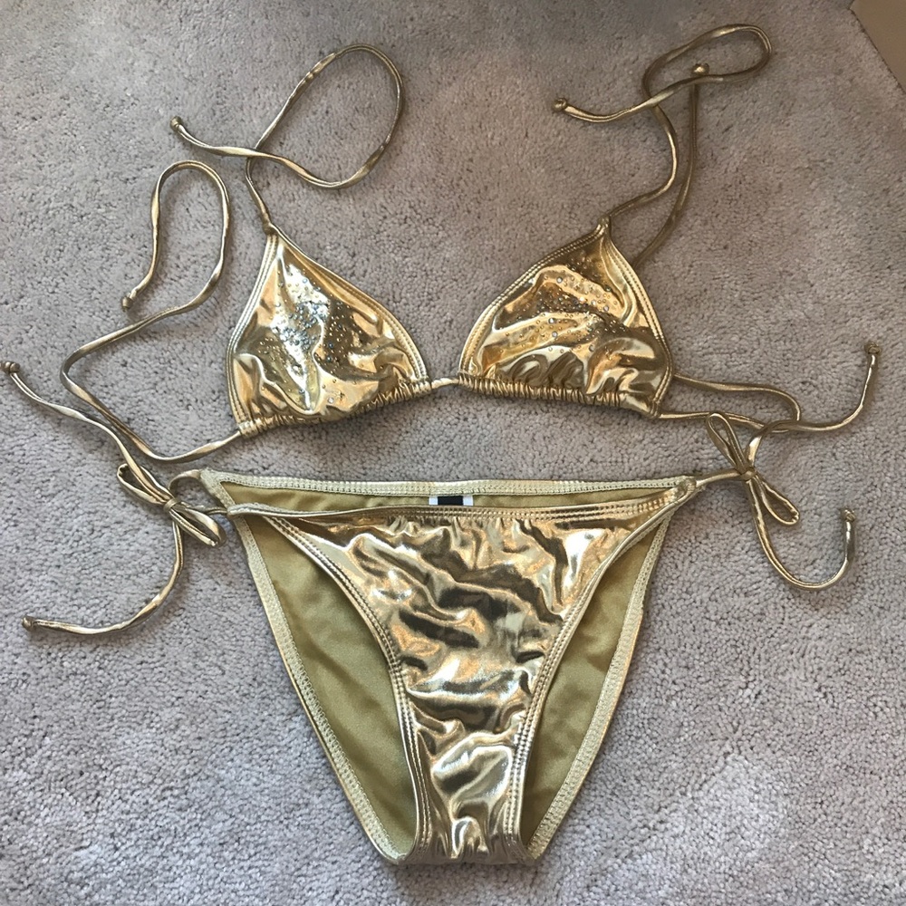 Guess gold glitter bikini