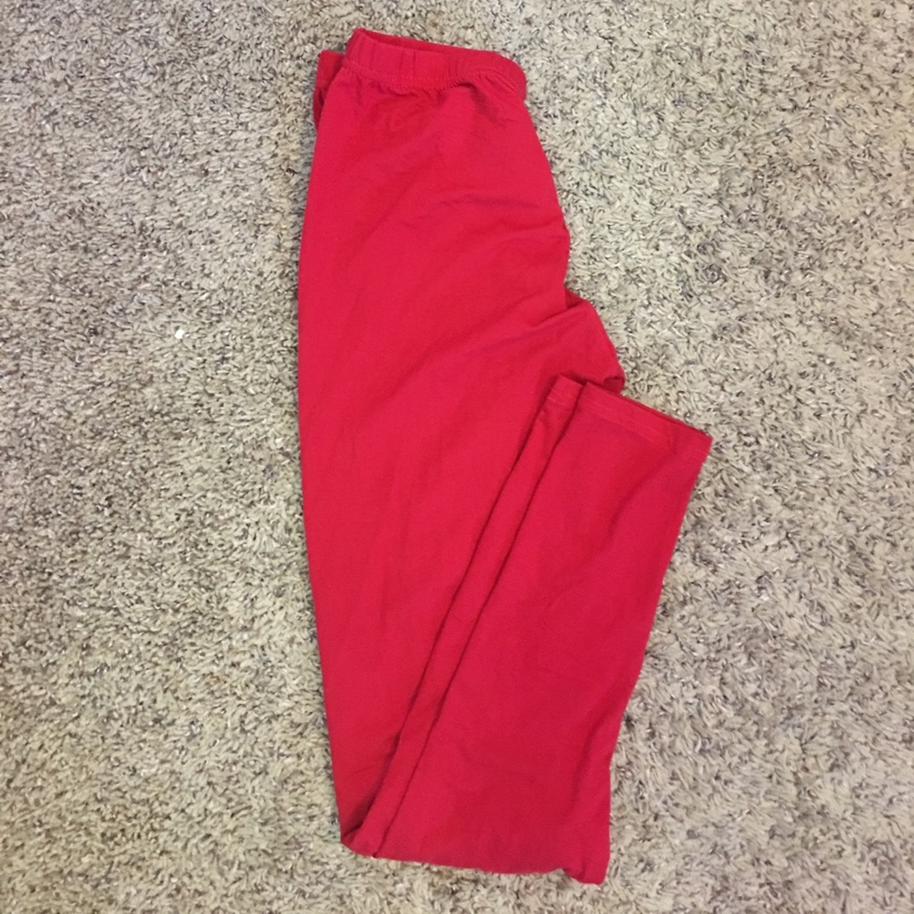Red leggings