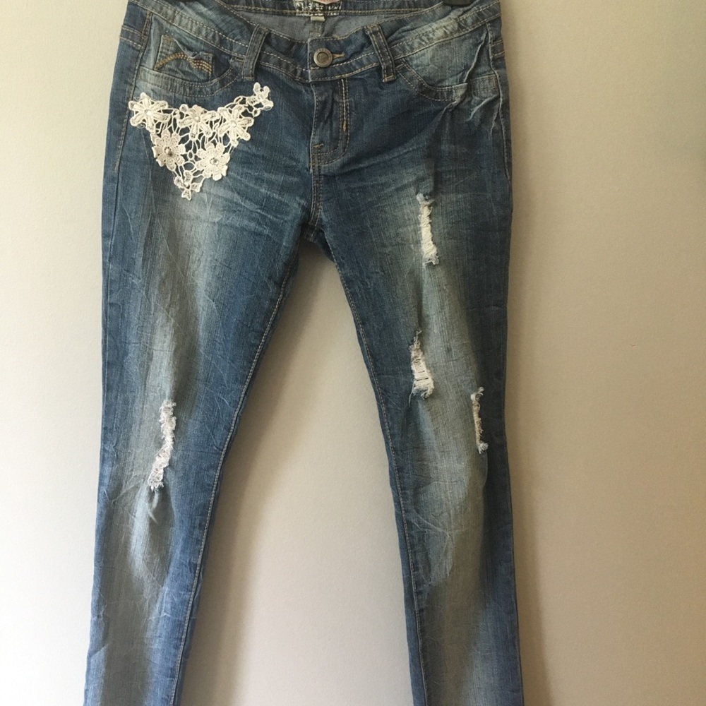 lace long jeans