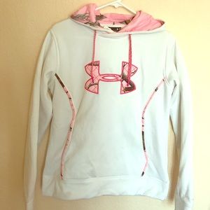 White Under Armour Sweatshirt with Pink Camo