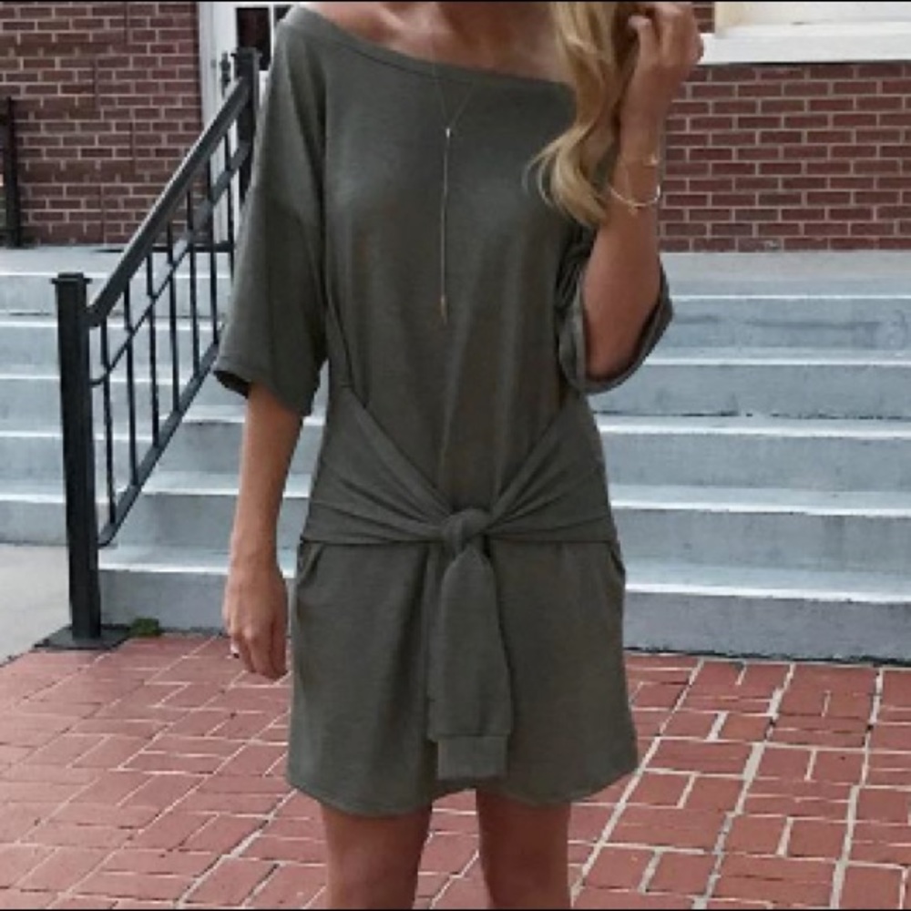 Sans Souci Olive Tie Dress