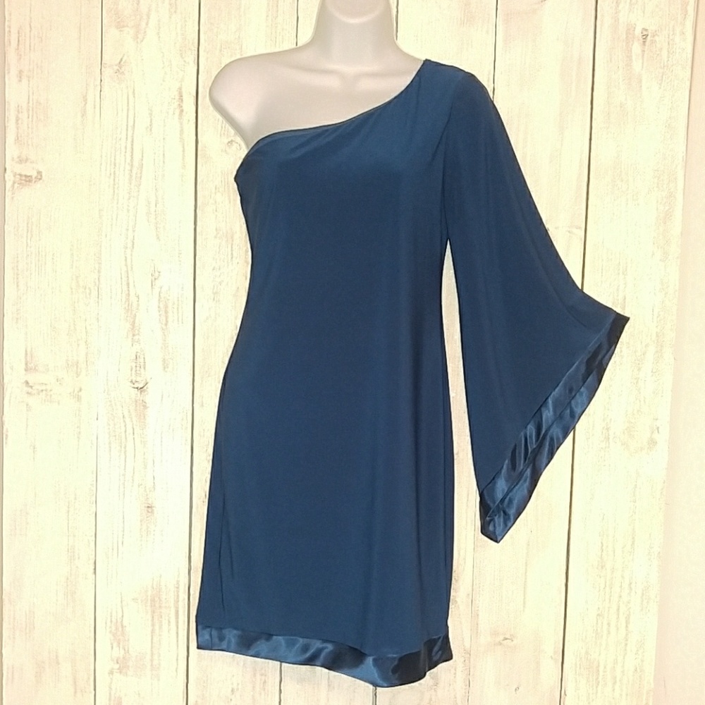 Blue Off the Shoulder Bisou Bisou Dress