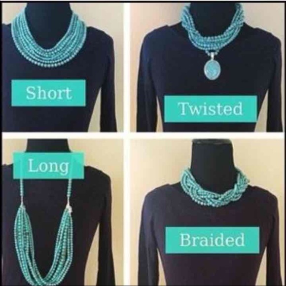 Sale!! Versatile turquoise beaded necklace - Picture 2 of 2