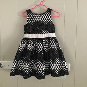 Girls black & white polka dot dress