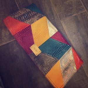 Nine West snake skin clutch
