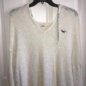 Long sweater with hoodie