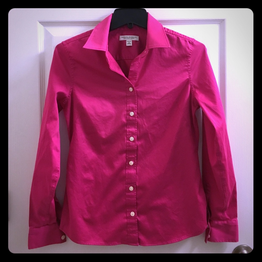 Banana Republic fitted Button Down size 4 pink