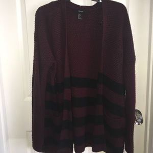 Oversized burgundy cardigan