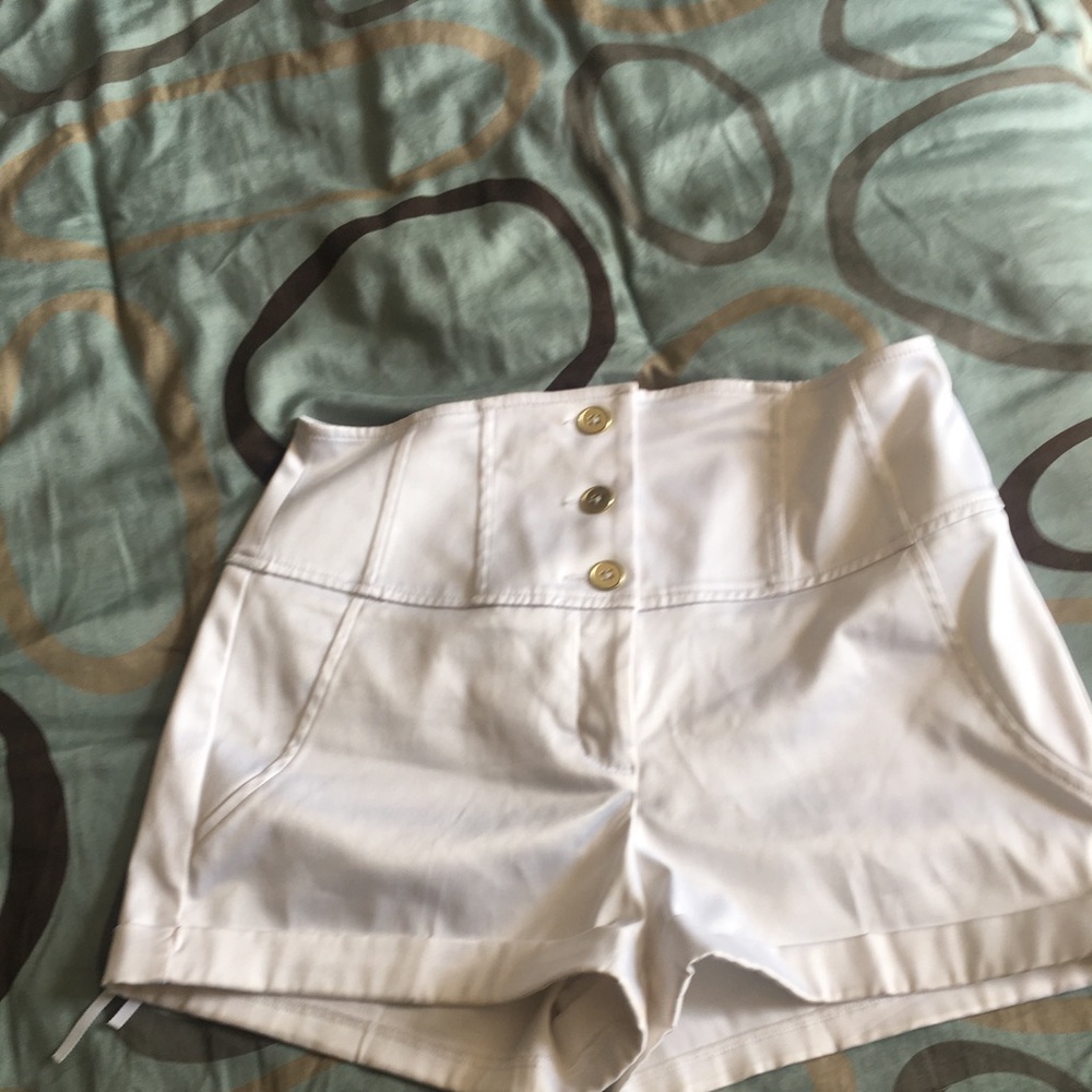 Express White high waist nautical shorts