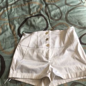 Express White high waist nautical shorts