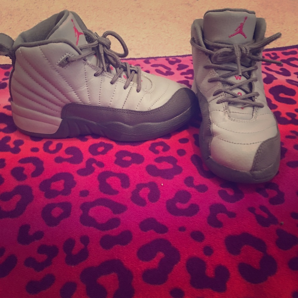 Jordan 12's gray and pink