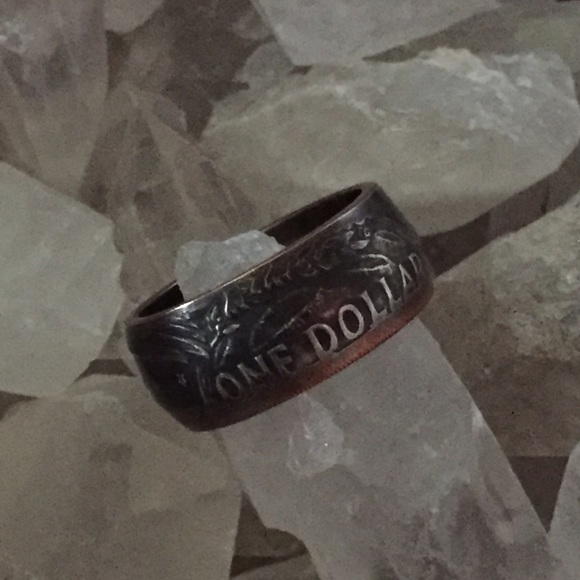 1972 CLAD Ike Silver Dollar Coin Ring - Picture 3 of 6