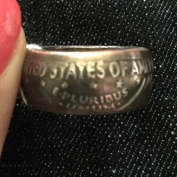 1972 CLAD Ike Silver Dollar Coin Ring - Picture 5 of 6