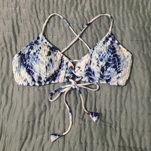 VS tie dye smocked lace up bikini