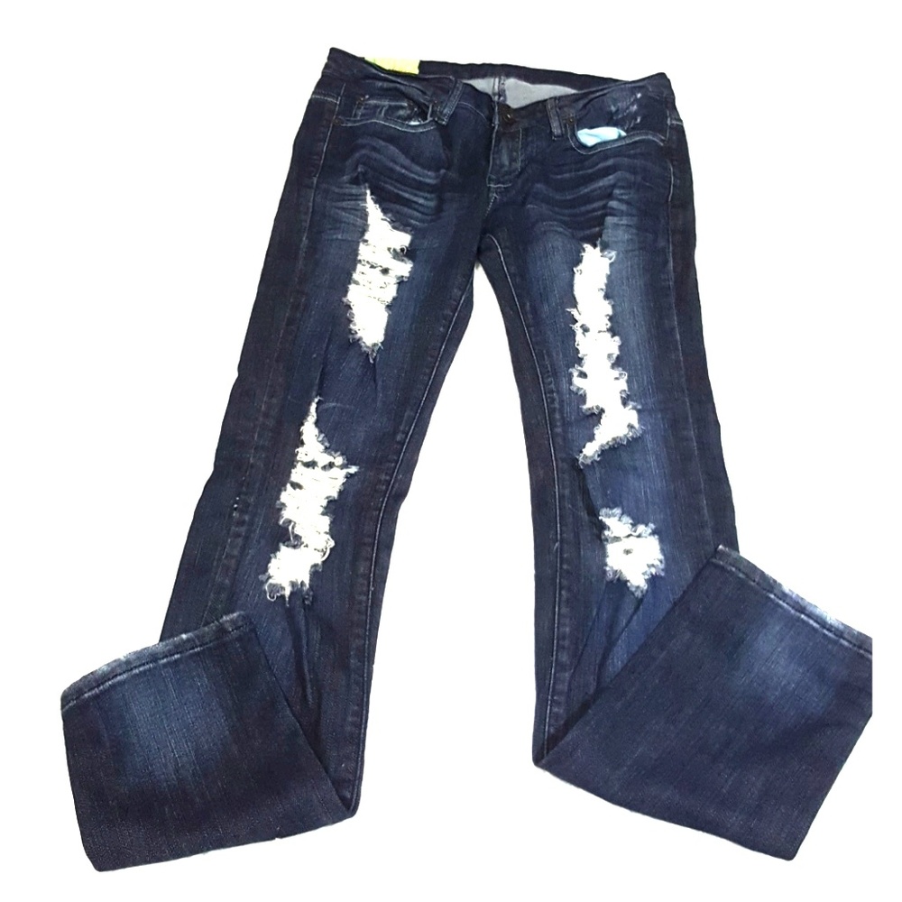 Machine Dark Distressed Wash Low/Regular Rise