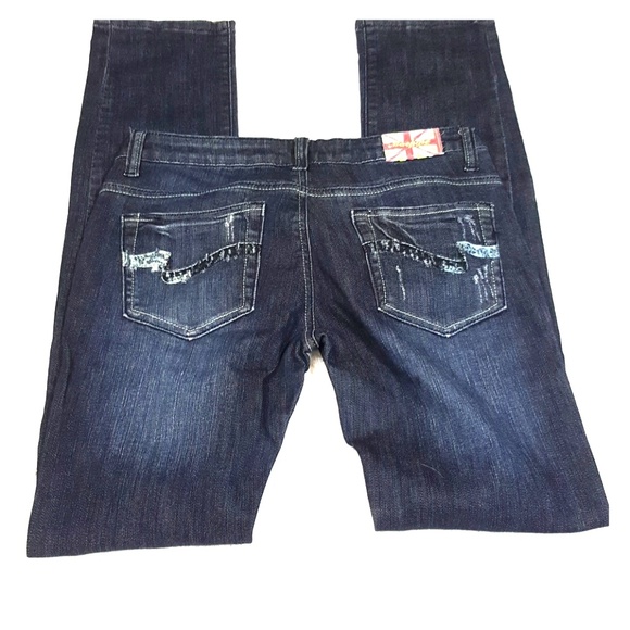 Machine Dark Distressed Wash Low/Regular Rise - Picture 4 of 6