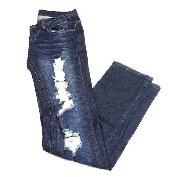 Machine Dark Distressed Wash Low/Regular Rise - Picture 6 of 6