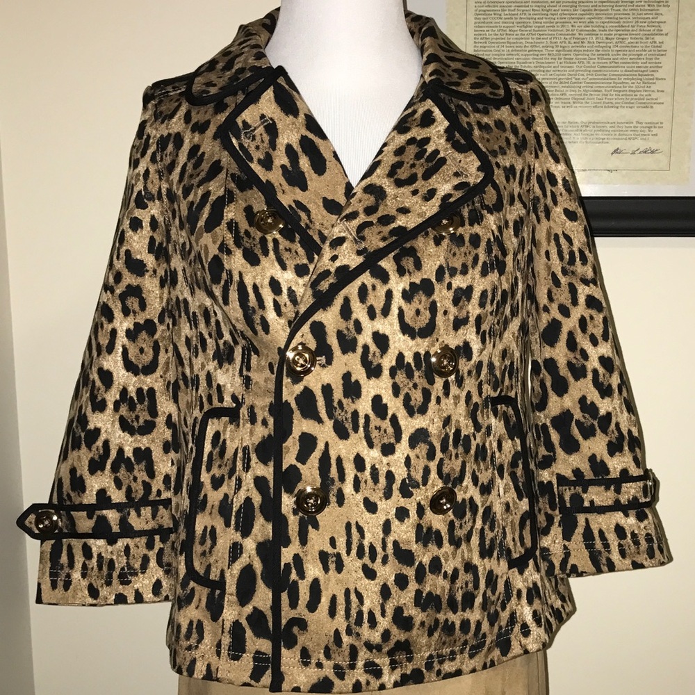 White House black market NWT leopard swing jacket