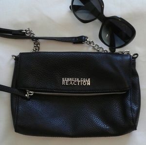 Kenneth Cole Reaction black Flap Crossbody Handbag