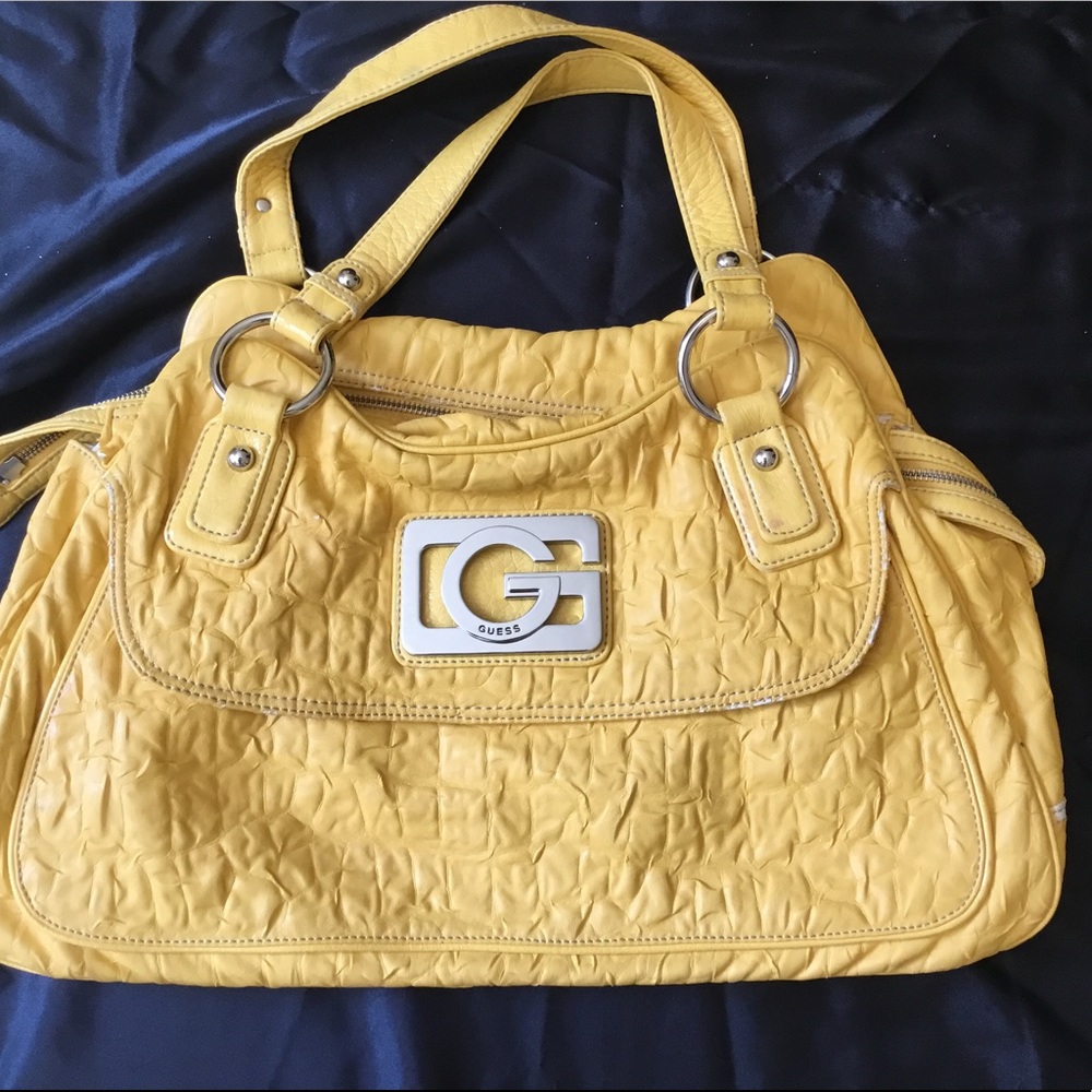 GUESS Mustard Yellow Satchel Purse