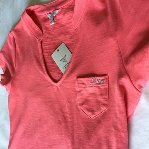 GUESS v-neck polo tee