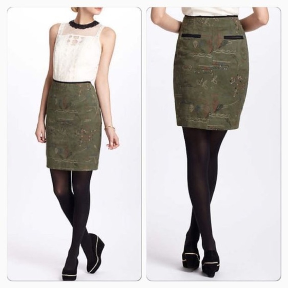 Meadow Rue quilted threads pencil skirt