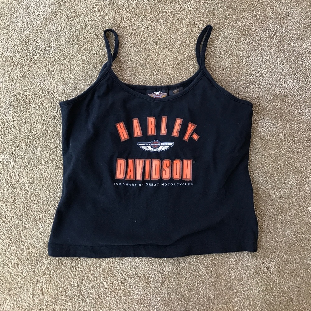 Black Harley-Davidson Cropped Tank Size Medium