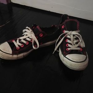 Black and Pink Converse