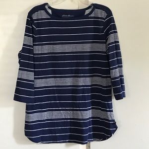 Eddie Bauer 3/4 sleeve striped tee