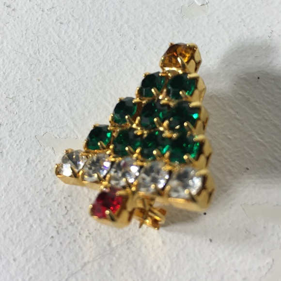 Christmas Tree Bling Rhinestone Brooch/Pin - Picture 2 of 8