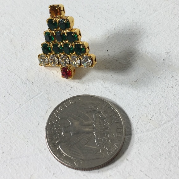Christmas Tree Bling Rhinestone Brooch/Pin - Picture 5 of 8